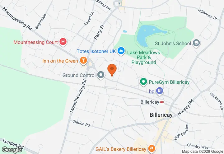 Map showing the club location in Billericay