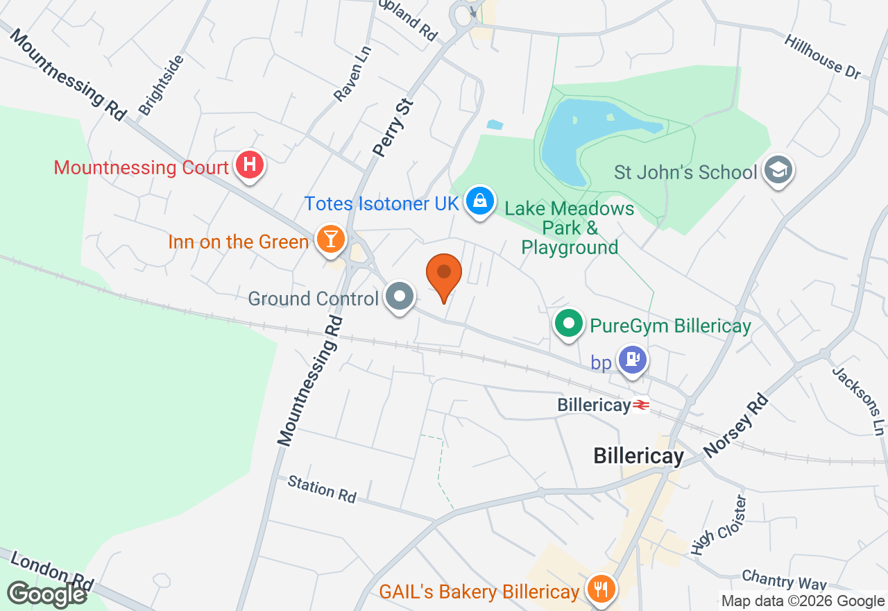 Map showing the club location in Billericay